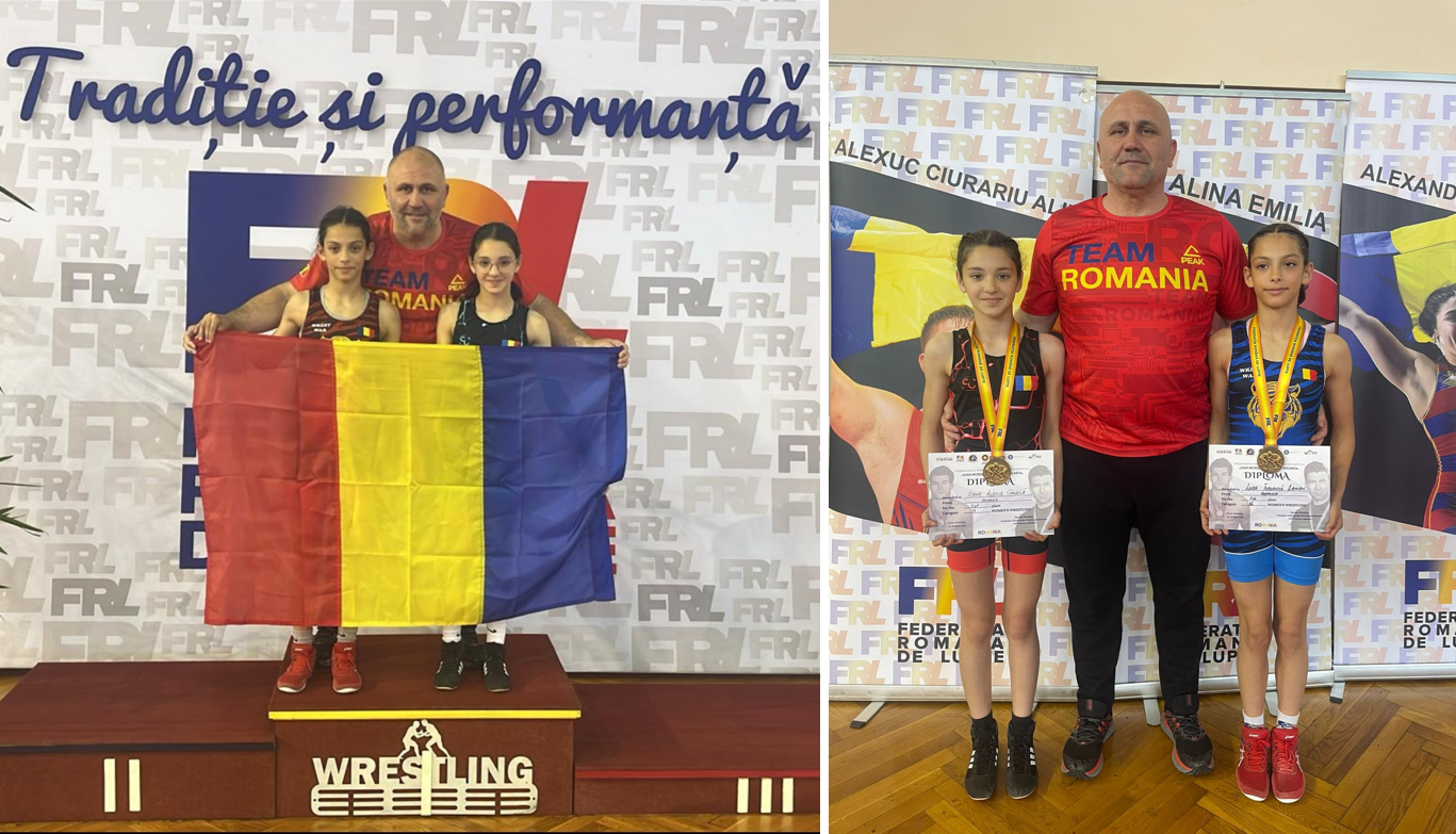 Campioanele din Cumpăna strălucesc la Turneul Internațional de Lupte U15 de la Cluj: Două medalii de aur și calificări directe la Europene