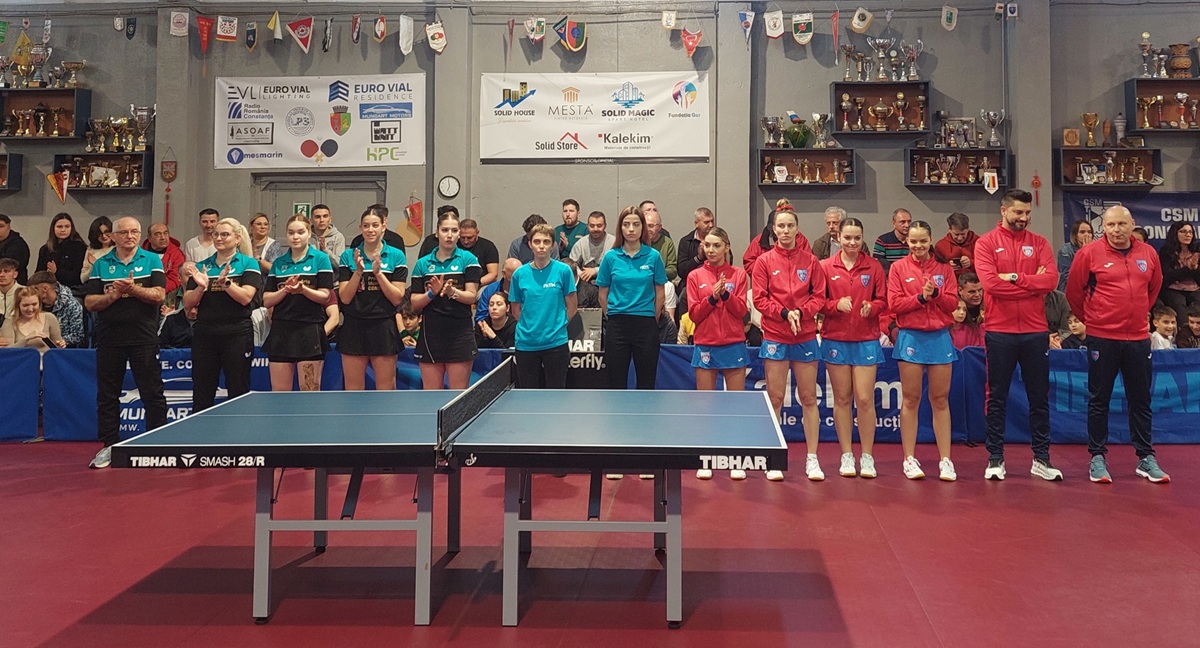 CSM Constanța obține o victorie spectaculoasă în fața campioanei CSA Steaua București, în prima manșă a finalei Superligii la tenis de masă