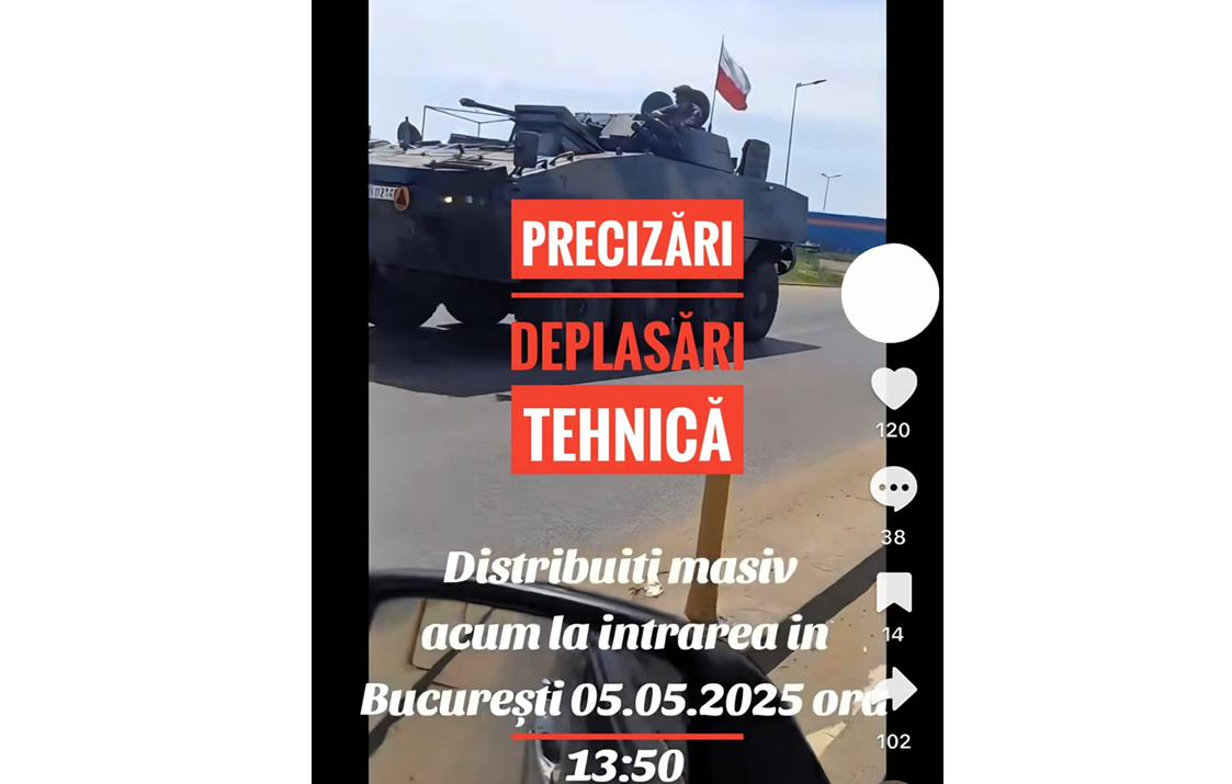 Alertă de dezinformare! Un videoclip cu un convoi militar postat pe TikTok stârnește panică în online