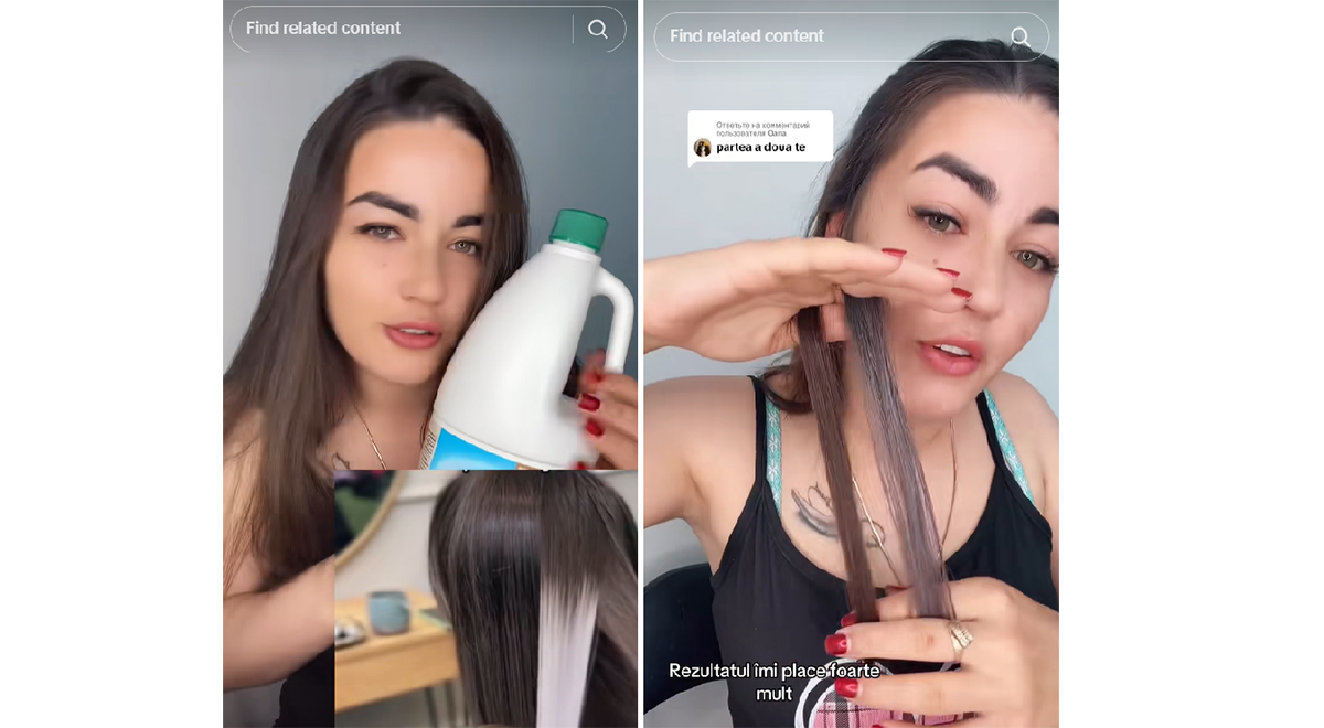 VIDEO Moda decolorării părului cu clor, un nou trend pe TikTok: Se vor întâmpla tragedii, ajungeți la urgență