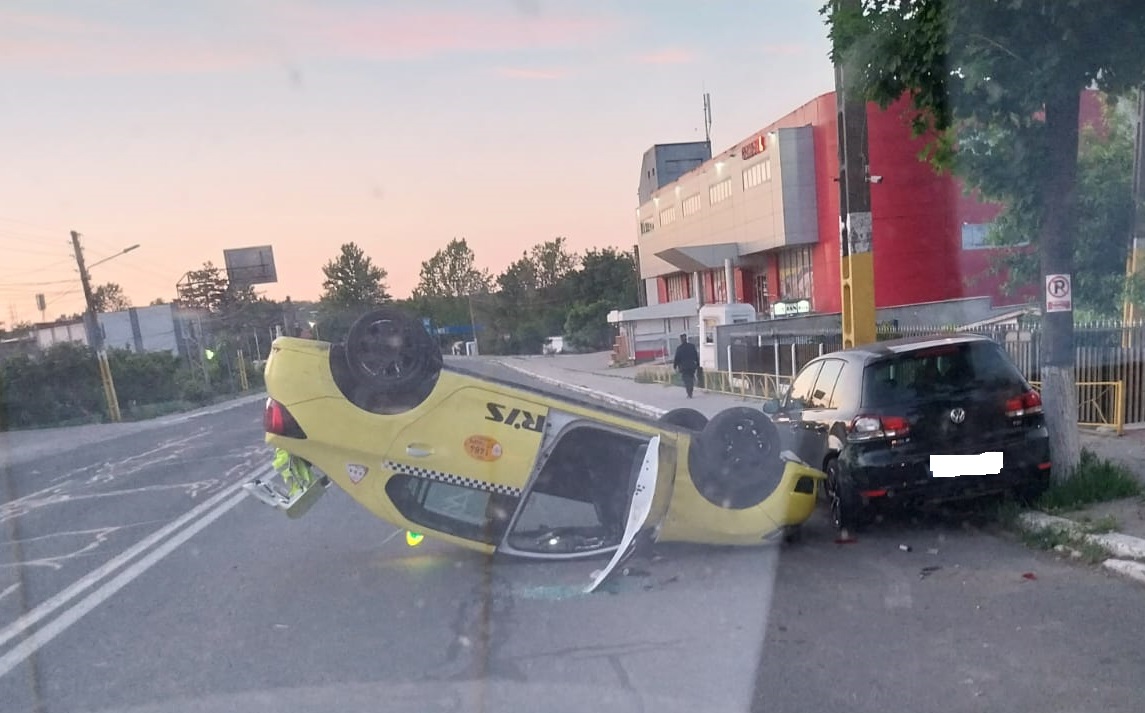 Accident în Murfatlar: Un autoturism s-a răsturnat pe DN 3