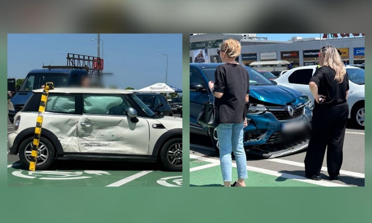 Accident la Vivo Mall Constanța. Două mașini s-au ciocnit în parcare