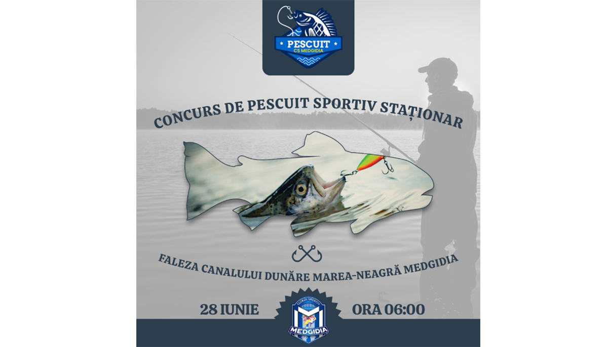 CS Medgidia organizează o nouă ediție a Concursului de Pescuit Sportiv Staționar. Când are loc evenimentul