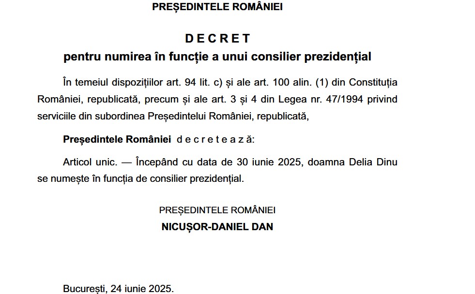 Delia Dinu decret Nicușor Dan președinte