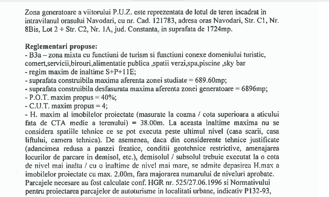 Mamaia Nord reglementări propuse