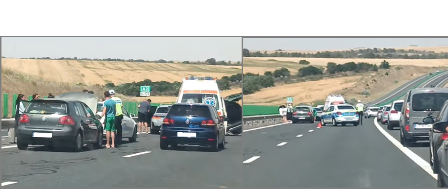 Accident rutier pe Autostrada A2, la km 145, pe sensul Constanța – București