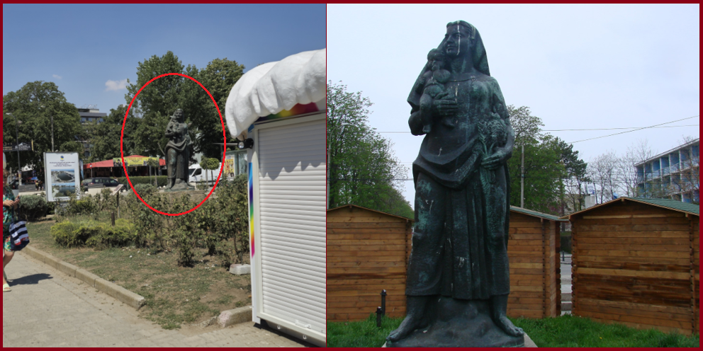 FOTO Rod (Maternitate), statuia din bronz a sculptorului Boris Caragea de pe faleza din Eforie Nord, ascunsă după chioșcuri sezoniere. Ce spun liderii organizațiilor locale PSD și AUR despre această situație