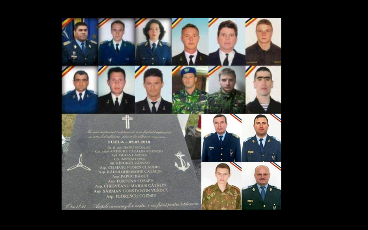 15 ani de la CUMPLITA tragedie aviatică de la Tuzla: Cine au fost cei 12 militari căzuți la datorie
