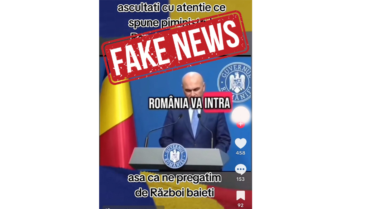 Clipuri FALSE anunță că România intră în război. Ministerul Afacerilor Interne: Acțiunile de dezinformare vor continua
