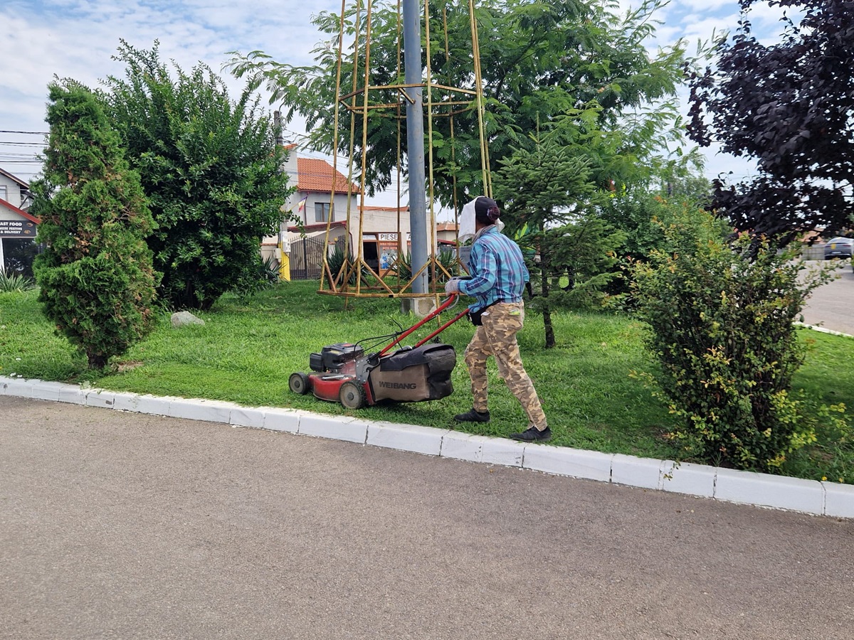 FOTO Echipele de la Gospodărire Comunală Valu lui Traian SRL continuă lucrările de întreținere și îmbunătățire a infrastructurii locale