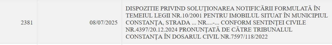 dispoziție primar casă interbelică