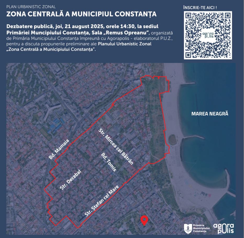 Primăria Constanța lansează consultarea publică pentru Planul Urbanistic Zonal al zonei centrale