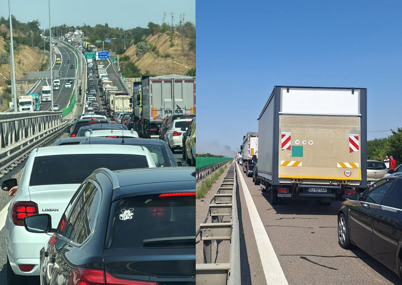 Autostrada A2, BLOCATĂ: Un incendiu de vegetație a oprit circulația pe ambele benzi ale sensului de mers către București