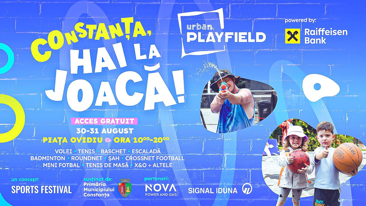 Urban Playfield ajunge la Constanța: În week-end, Piața Ovidiu devine teren de joacă în aer liber