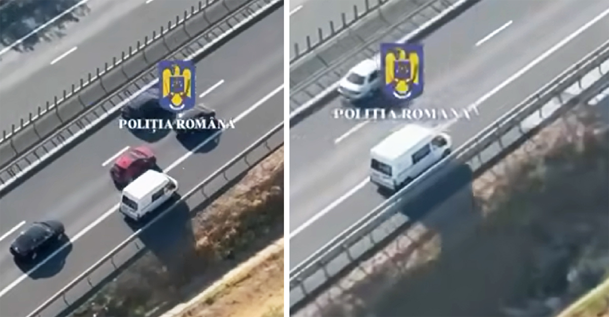 VIDEO VIRAL Ce a pățit șoferul unei dube care a circulat, nestingherit, pe banda de urgență: Ai vrut shortcut