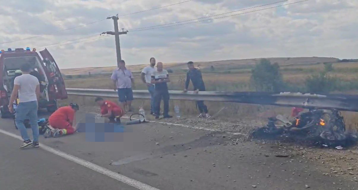 VIDEO Cum s-a întâmplat accidentul de pe DJ 223, între cele două motociclete