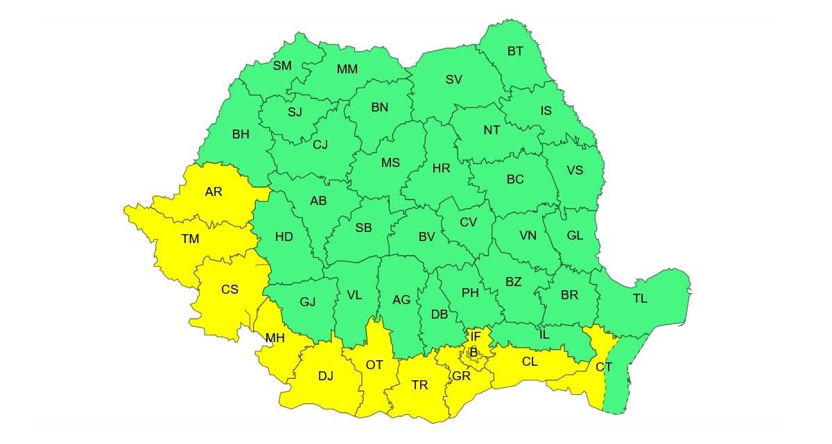 Cod galben în județul Constanța! Vezi aici ce fenomene anunță meteorologii