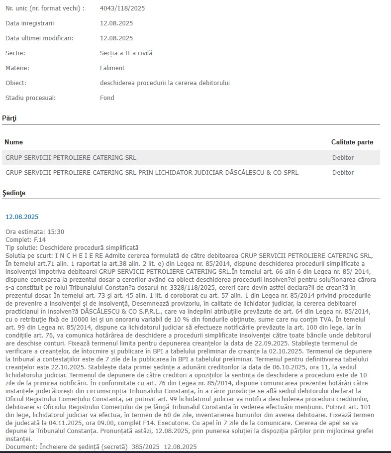 Grup Servicii Petroliere Catering SRL