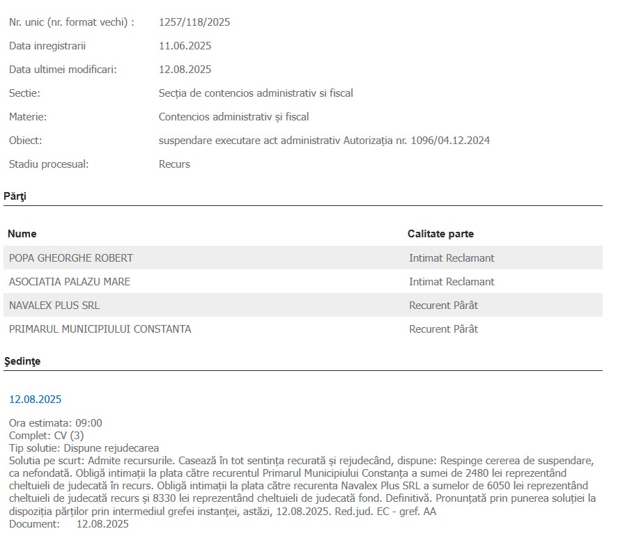 Palazu Mare proces