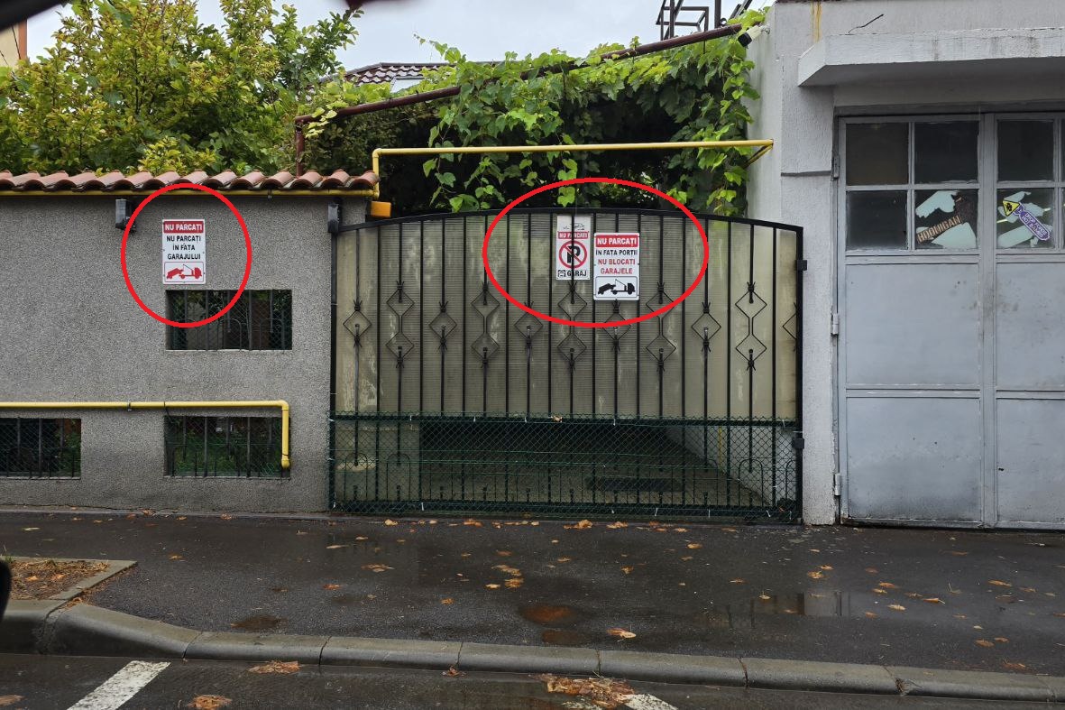 FOTO Constanța, orașul împânzit cu pancarte NU PARCAȚI! Localnicii vor cu orice preț să-și țină locul liber în fața porților. Ce spune șeful Poliției Locale