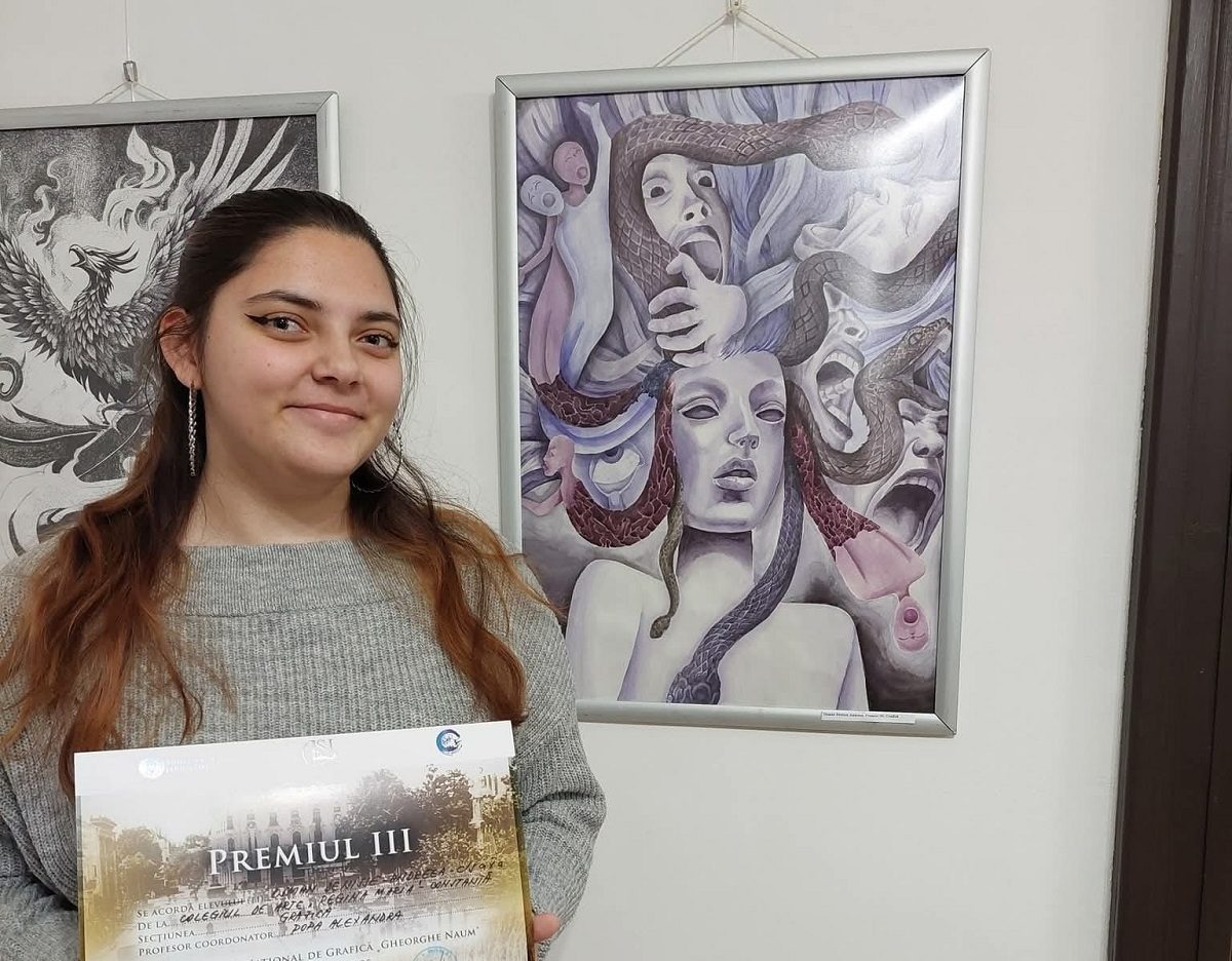 FOTO Tinerii excepționali ai Constanței: Denisse-Andreea Osman, de la Colegiul Național de Arte Regina Maria, a transformat pasiunea pentru artele vizuale în performanță