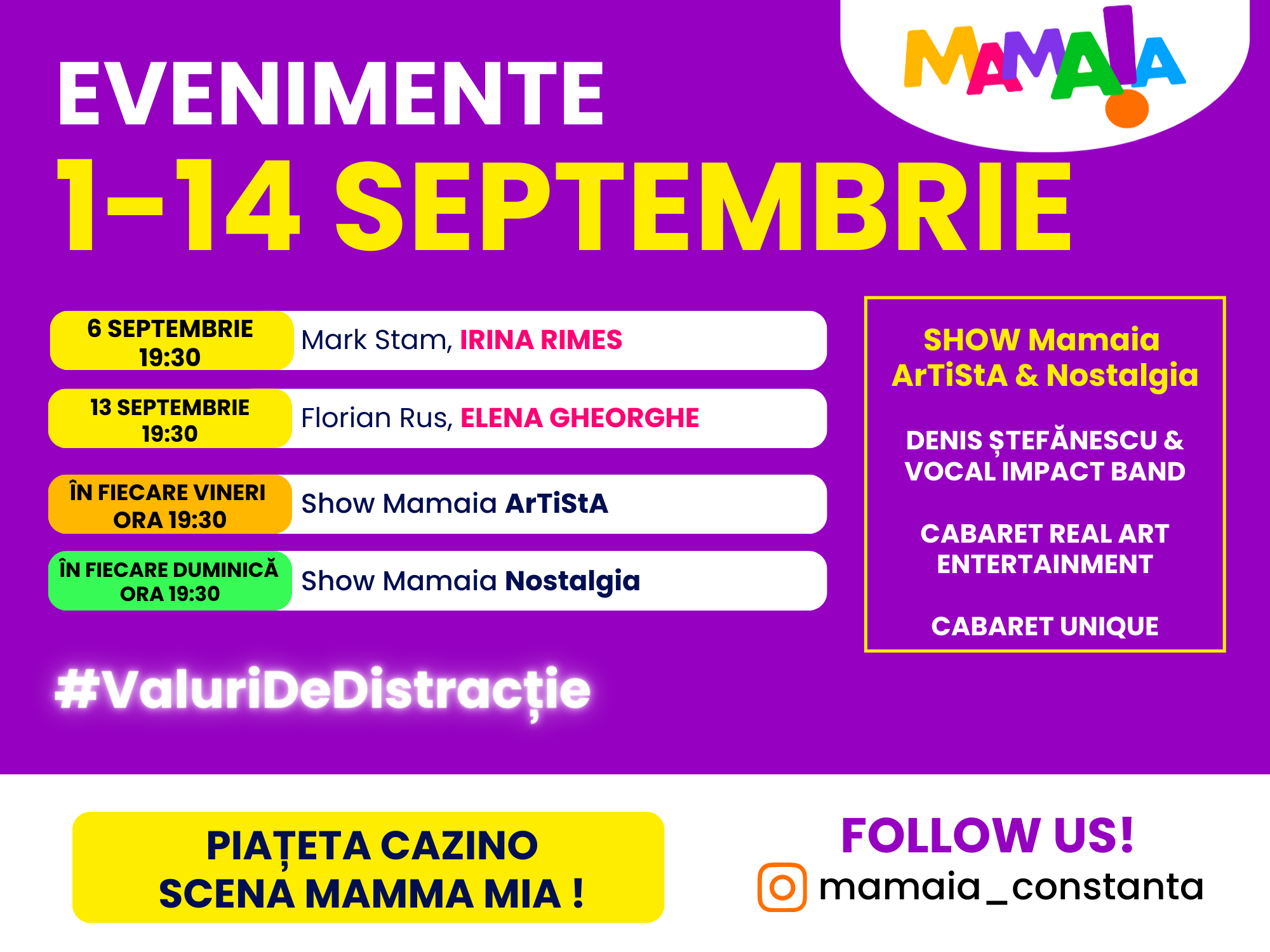 FOTO Ce evenimente a pregătit OMD Mamaia Constanța pentru luna septembrie în capitala distracției de toamnă