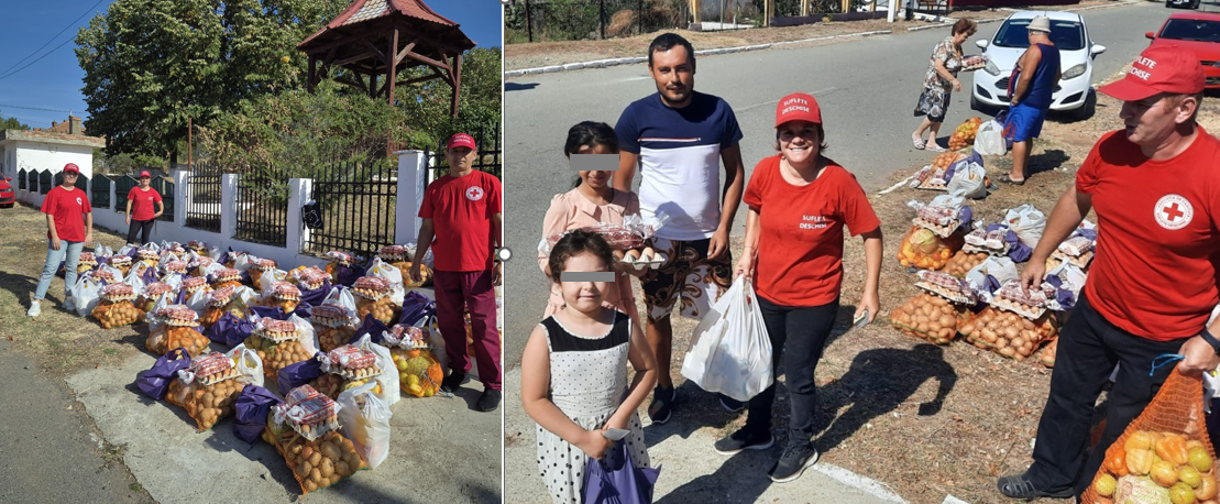 FOTO Asociaţia Suflete Deschise din Constanţa a vestit Naşterea Maicii Domnului: Zeci de familii din Altân-Tepe au primit pachete cu alimente de bază