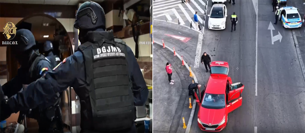 Imagini SPECTACULOASE: Zeci de percheziții DIICOT la o rețea de traficanți de droguri de risc
