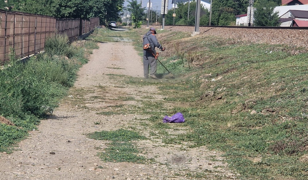FOTO A început curățenia de toamnă la Valu lui Traian. Echipele de la Gospodărie Comunală sunt pe teren