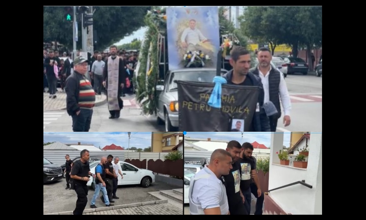 Bărbatul ucis în timpul confruntării dintre două grupuri de rromi, condus pe ultimul drum! Suspecți ÎNCĂTUȘAȚI, escortați de Poliție la slujba de înmormântare