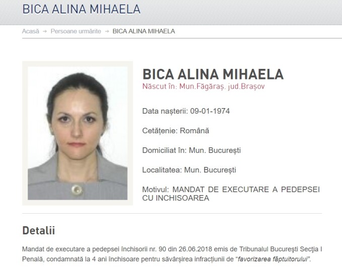 Curtea de Apel București a retras mandatul de arestare a fostei șefe DIICOT, Alina Bica
