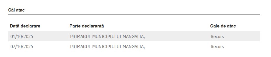 Primar Mangalia recurs DN39