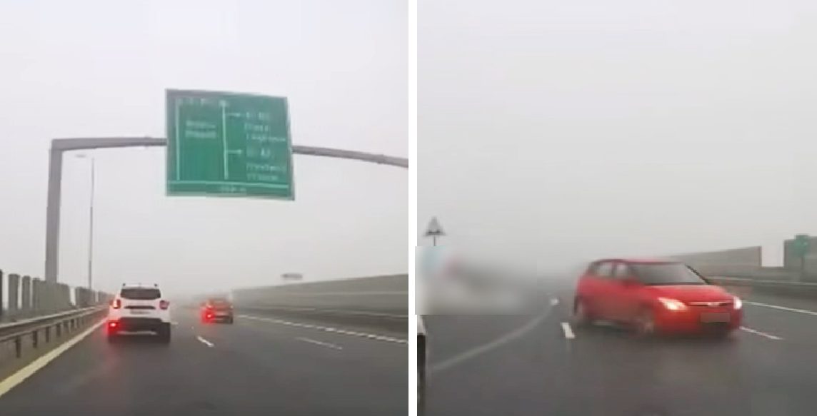 VIDEO Bizon pe Autostradă: Șofer filmat cum conduce pe contrasens și evită, la limită, o altă mașină. Decizia polițiștilor