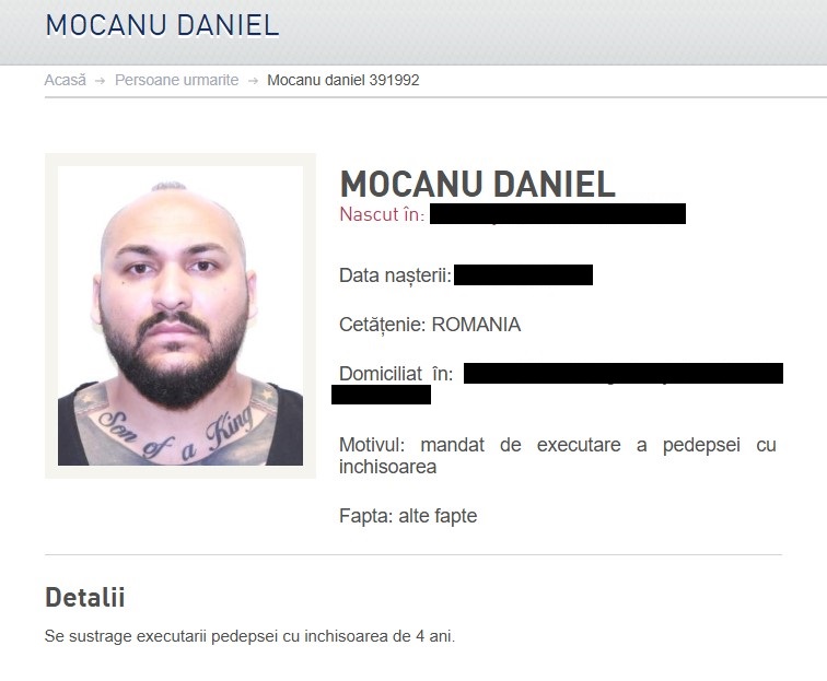 Dani Mocanu urmărit IGPR
