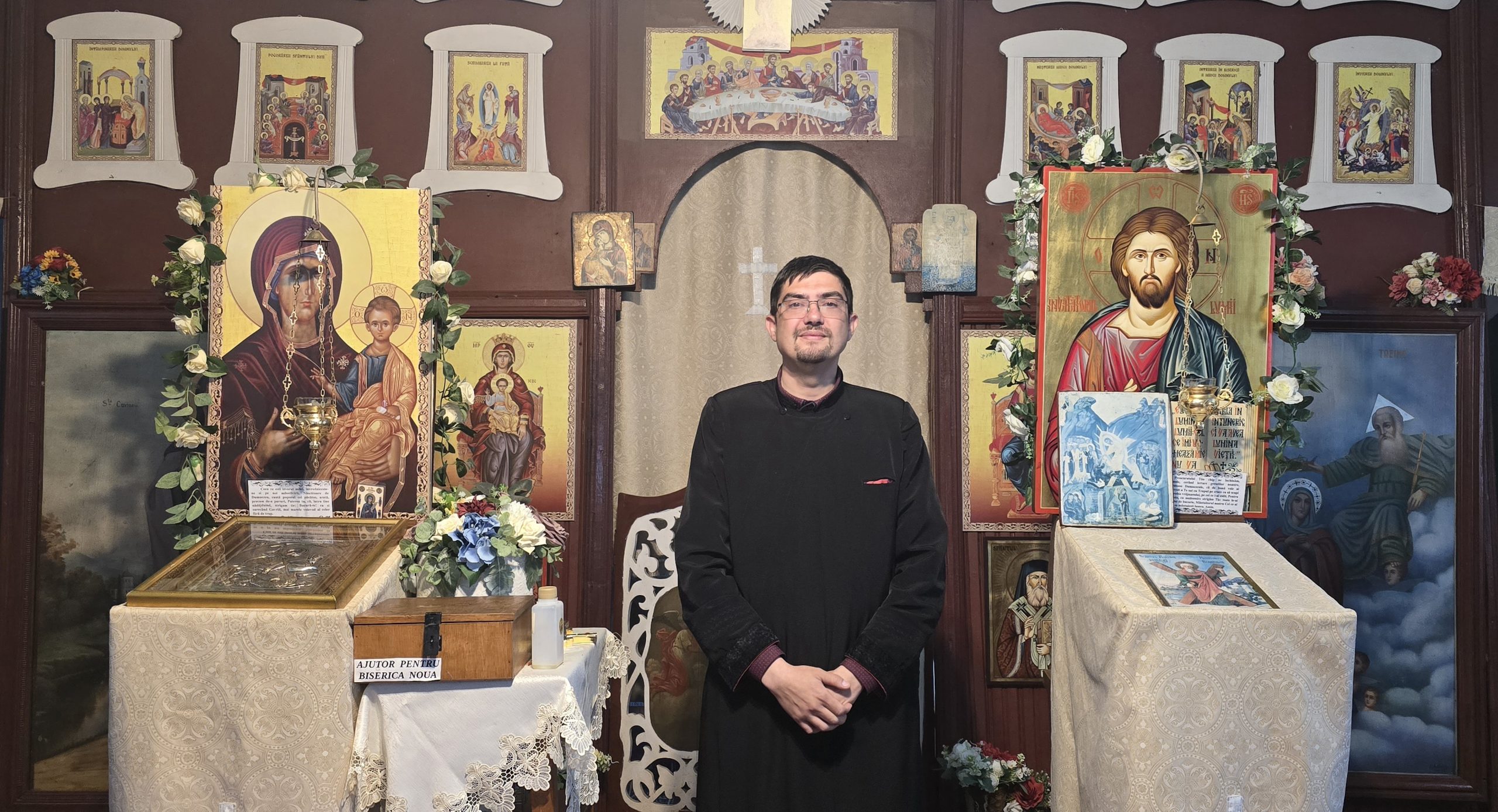 FOTO Hrană pentru suflet: Preotul paroh al Bisericii cu hramul Sfântul Mare Mucenic Gheorghe din Poiana, Eugen Petcu, în slujba oamenilor, dincolo de altar