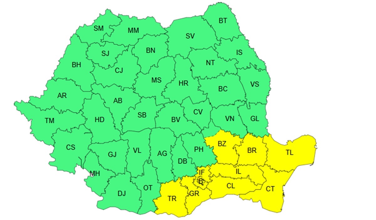 ALERTĂ meteo pentru Constanța și Tulcea! Ce anunță meteorologii