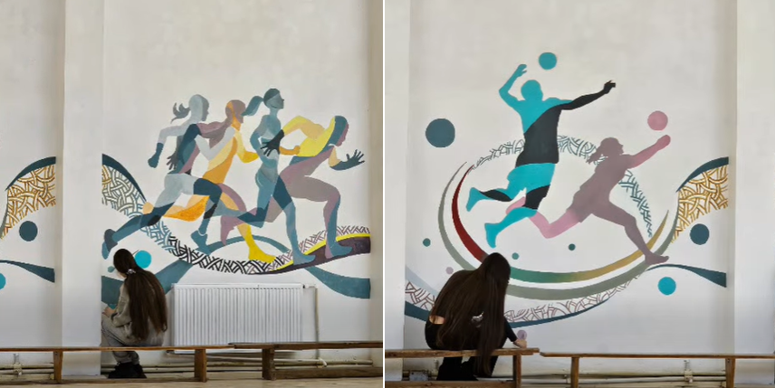 VIDEO Sala de Sport a Colegiului Național de Arte Regina Maria din Constanța, o transformare spectaculoasă, îmbinând mișcarea cu arta
