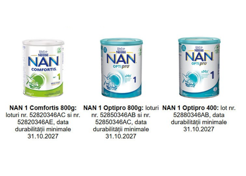 Lapte praf Nestle pentru sugari, RETRAS de la vânzare în România, după identificarea unei bacterii pe linia de producție