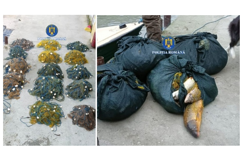 Zeci de controale în Delta Dunării: unelte, pește și ambarcațiuni confiscate în acțiuni împotriva pescuitului ilegal