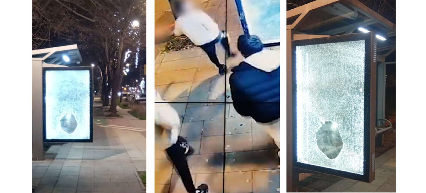 VIDEO Stația de autobuz de pe pe Bulevardul Alexandru Lăpușneanu, VANDALIZATĂ: Autorii, identificați de polițiștii locali