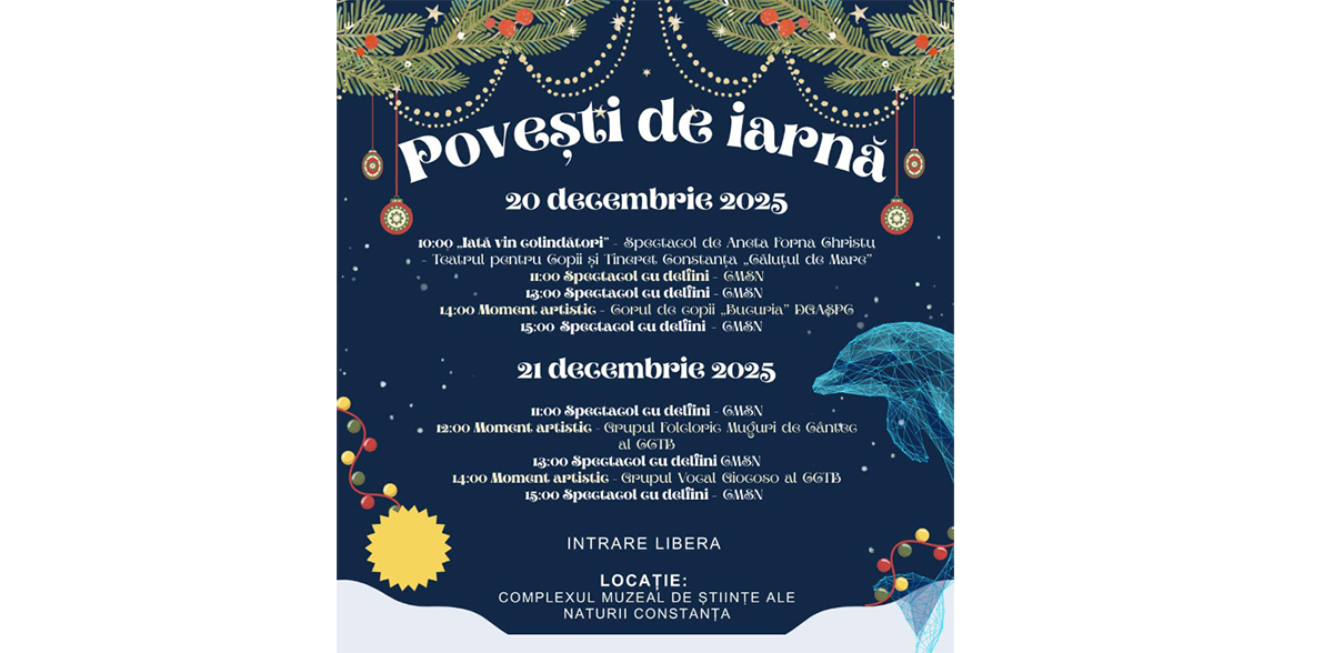 Week-end MAGIC: Spectacole cu delfini și momente artistice GRATUITE la Complexul Muzeal de Științe ale Naturii Constanța