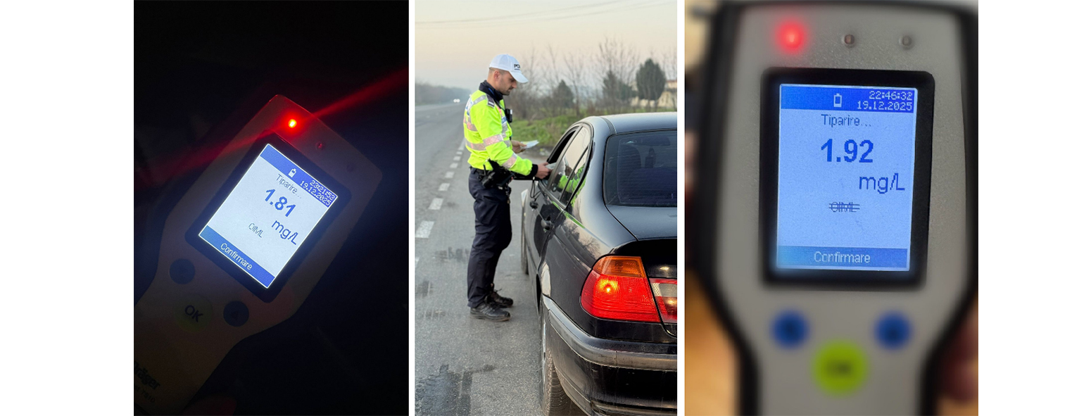 Alcoolemii RECORD: Șoferi din Mangalia, Năvodari și Murfatlar, prinși beți turtă la volan