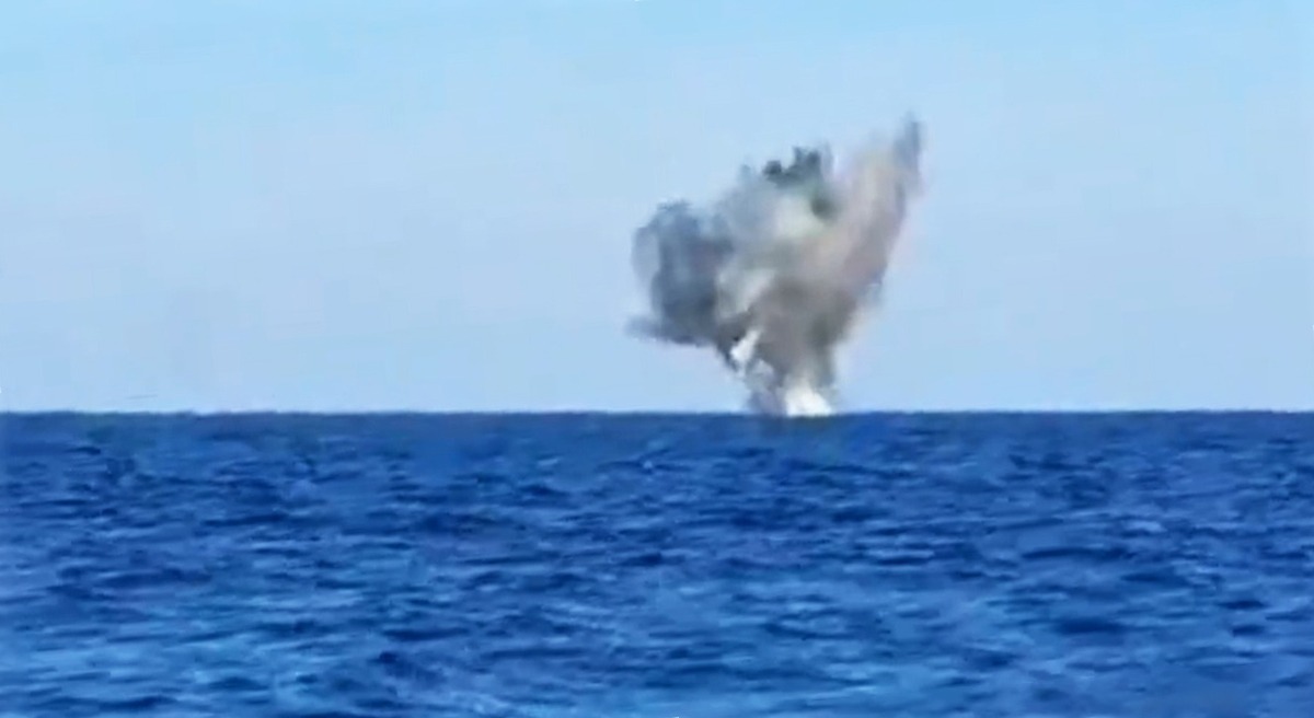 VIDEO OFICIAL: Drona DETONATĂ ieri de Forțele Navale la 36 de mile de Constanța nu era ucraineană