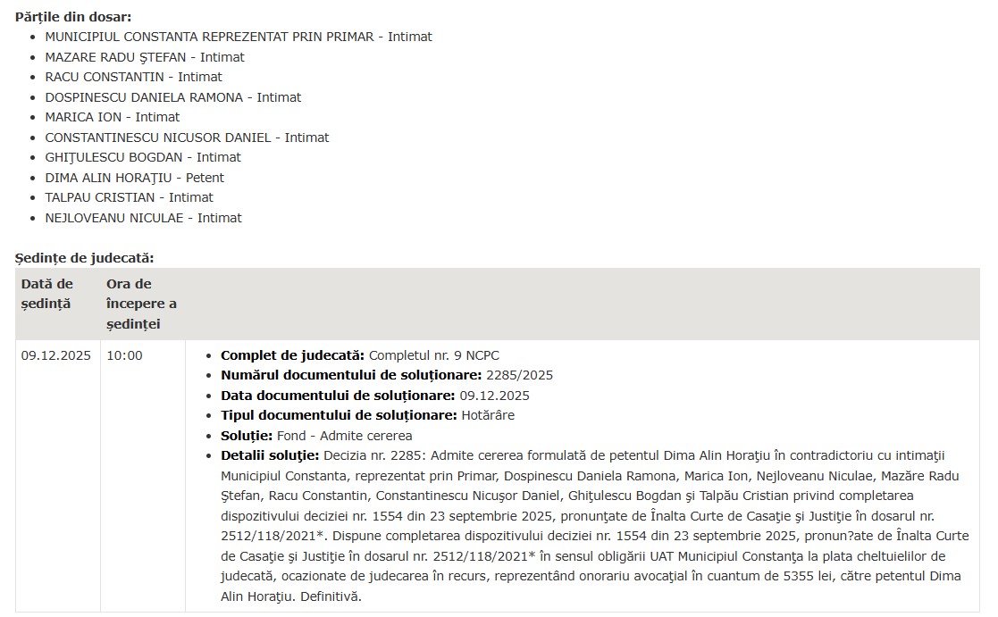Dosarul Retrocedărilor cheltuieli de judecată