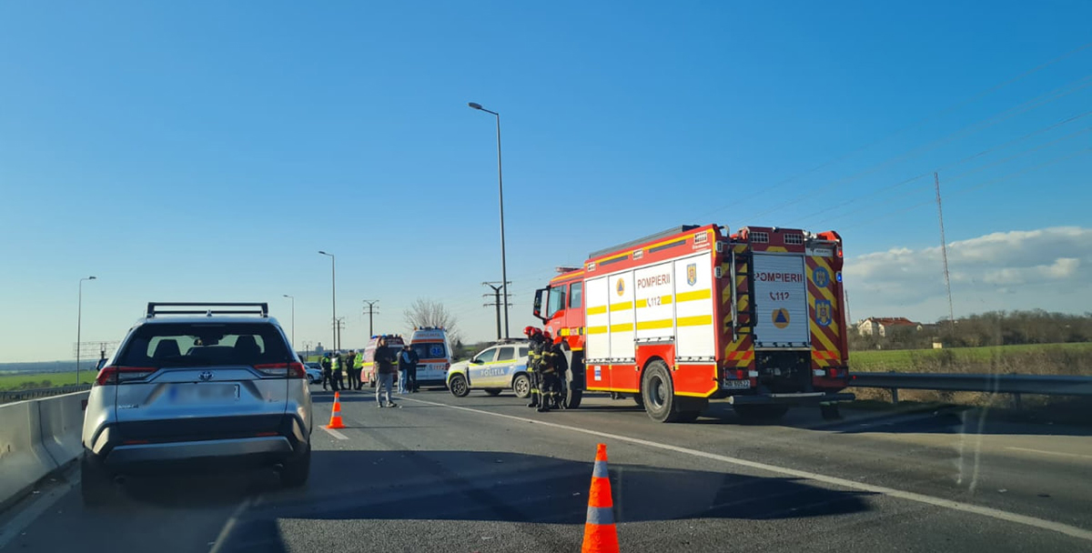 Accident cu două victime pe A4 Ovidiu - Agigea, aproape de Cumpăna! Traficul a fost restricționat