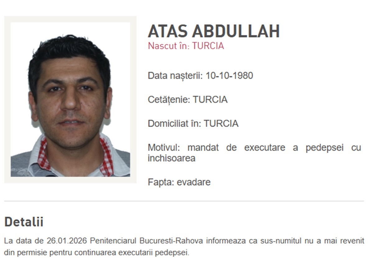 Secretarul de stat în MAI, Bogdan Despescu: cel mai probabil, evadatul Abdullah Atas se află deja în Turcia  