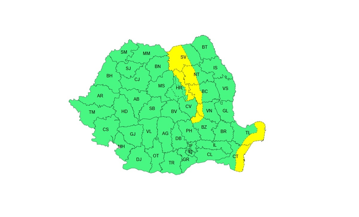 ALERTĂ meteo pentru Dobrogea! Cod galben până luni, 5 ianuarie 2026. Date oficiale de la meteorologi