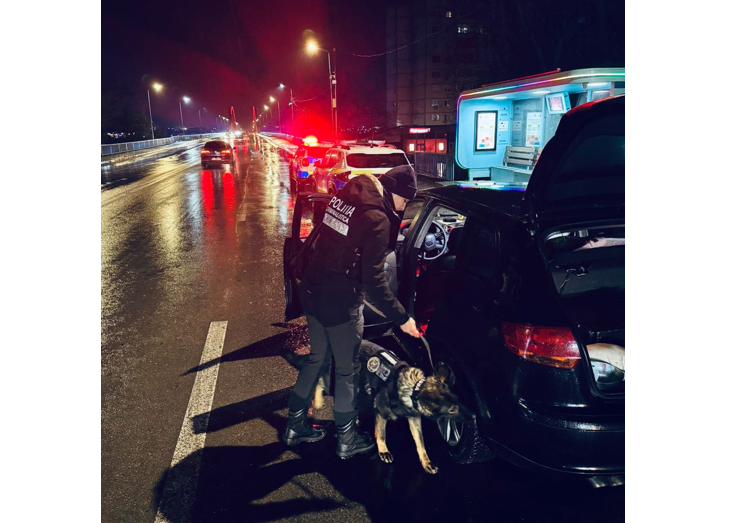 Razii de amploare în Medgidia: Tessa, câinele polițist, în teren alături de polițiști. Ce amenzi au fost aplicate