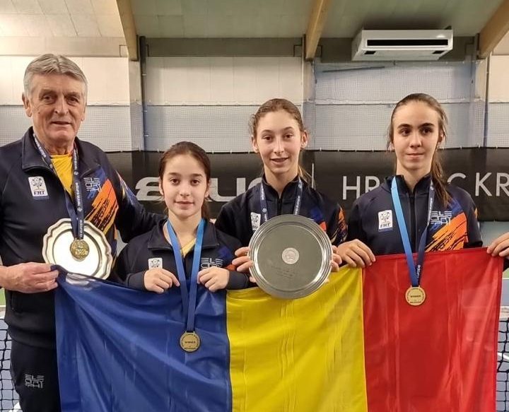 FOTO Performanță remarcabilă a constănțencei Natalia Dicu: Echipa feminină de tenis U14 a României, din care face parte, a câștigat titlul de CAMPIOANĂ EUROPEANĂ