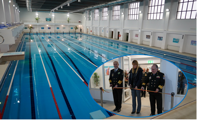 FOTO Campioana olimpică la înot, Camelia Potec, prezentă la inaugurarea bazinului de înot și a sălii de fitness de la Academia Navală Mircea cel Bătrân